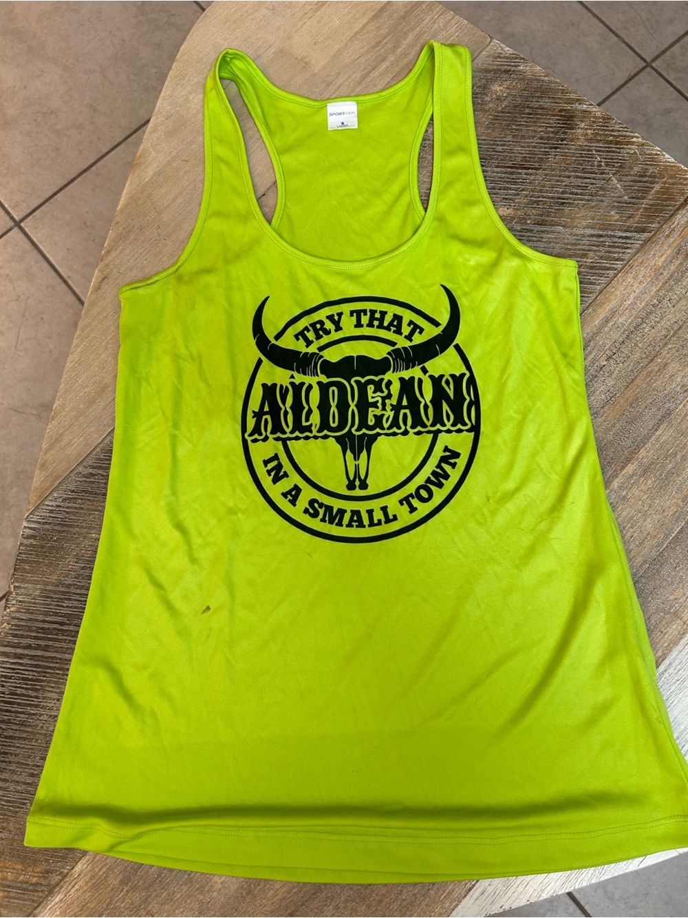 Sport-Tek Neon Lime Racerback Tank with Black Graphic